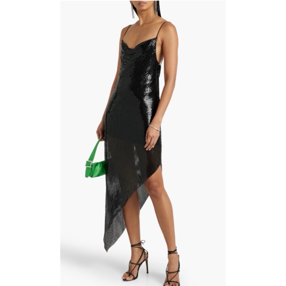 ALICE + OLIVIA CHAINMAIL HALTER DRESS